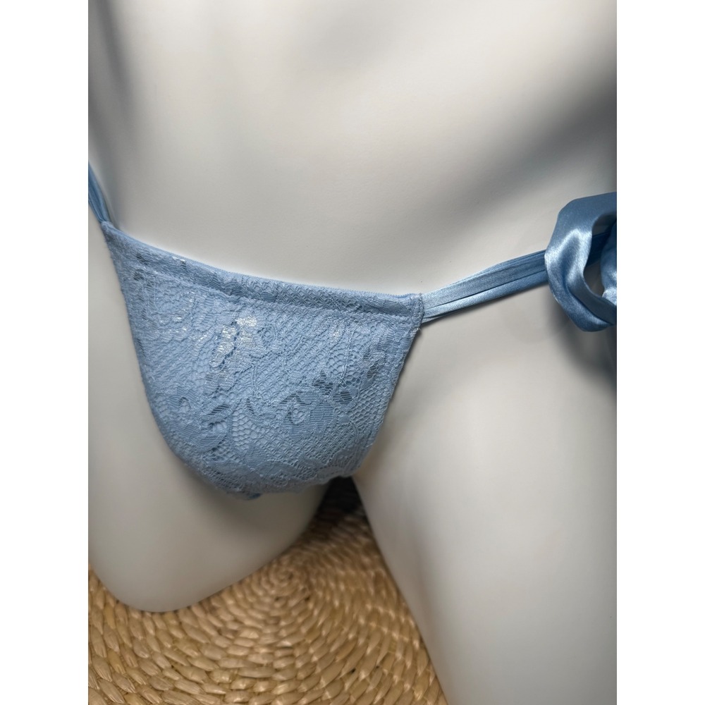 Cosabella Never Say Never Men's Italian Thong Aasmani Blue Silk Ties S NWT - Picture 8 of 16